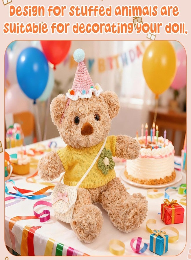 JIZWPOOM 10 Pcs Bear Clothes Outfit, Bear Stuffed Animal Toy Plush with Clothing Sweater Cute Bag, Fit 14-18 Inches Bears Stuffed Clothes Dolls Stuffed Toys Birthday Gift for Kids Girls Boys - Image 4